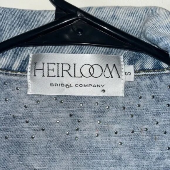Heirloom Bridal Company Beaded Name Jacket - Blue Denim, “Wifey” Embroidery - Picture 2 of 7